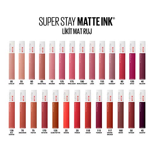 Maybelline MAY SSTAY MATTE INK Bricks NU 110 ORIGI barra de labios Violeta Mate 5 ml - Barras de labios (Violeta, Originator, 1 Colores, Mujeres, #4e3143, Mate)