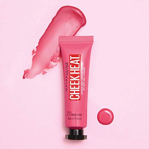 Maybelline New York - Blush colorete en crema Cheek Heat All in 1, 20 Rose Flash - 10 ml