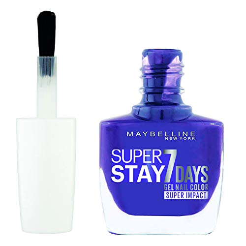 Maybelline New York - Superstay 7Days 887 All Day Plum Pintauñas Larga Duración Efecto Gel, Azul Violáceo