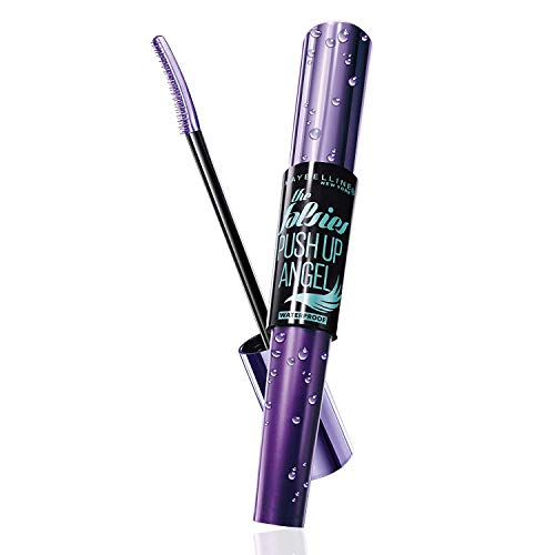 Maybelline Push Up Angel - Mascara, 9,5 ml, resistente al agua, color negro, lote de 3