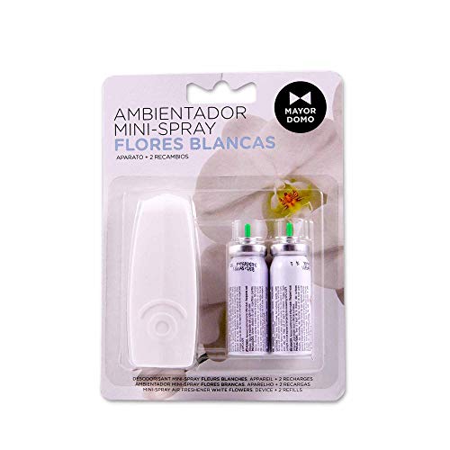 Mayordomo Ambientador Mini - Spray Flores Blancas - (2 Recambios) - 24ml