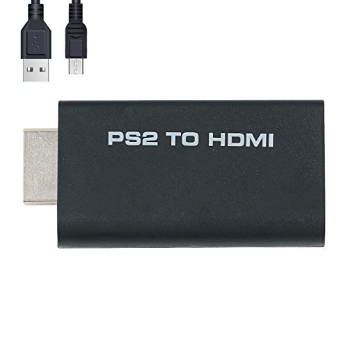Mcbazel Adaptador de audio y video Convertidor PS2 a HDMI con salida de audio de 3.5 mm para HDTV Monitor HDMI
