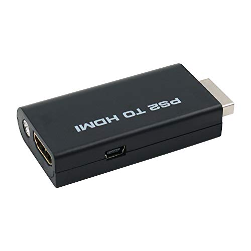 Mcbazel Adaptador de audio y video Convertidor PS2 a HDMI con salida de audio de 3.5 mm para HDTV Monitor HDMI