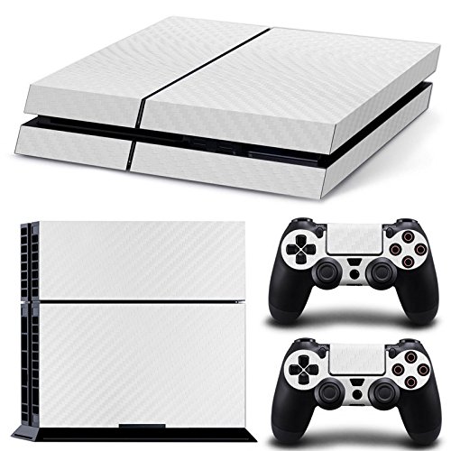 Mcbazel Calcomanías de la Serie Pattern Pegatinas de Vinilo para PS4 (Fibra de Carbono Blanca)