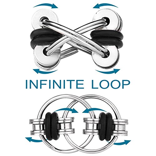 mciskin Flippy Chain Fidget Toy Alivia el estrés Reductor Add, ADHD, ansiedad y Autismo (Paquete de 3)