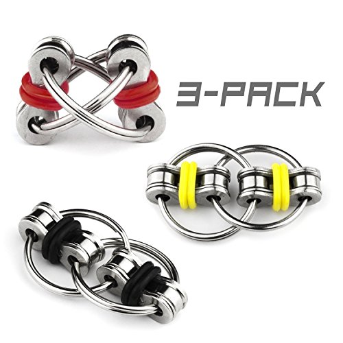 mciskin Flippy Chain Fidget Toy Alivia el estrés Reductor Add, ADHD, ansiedad y Autismo (Paquete de 3)