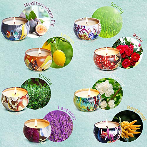 McNory 8 Pack Regalo de Velas Perfumadas,Velas Aromaticas,Cera de Soja Natural,Aromaterapia Decoración para Relajación Fiesta Boda Baño Yoga Cumpleaños Navidad Día de San Valentín Regalos