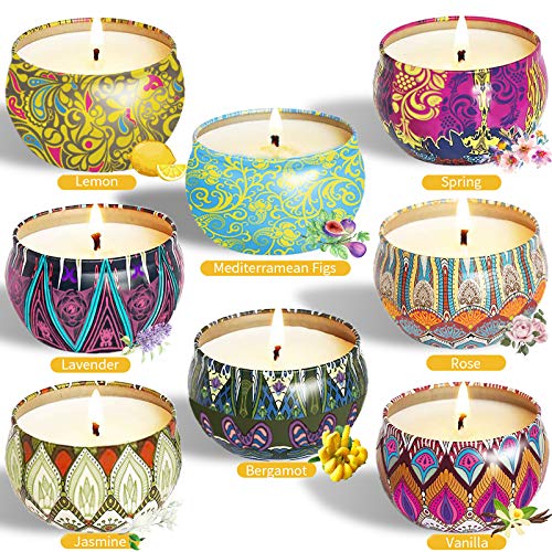 McNory 8 Piezas Regalo de Velas Perfumadas, Velas Aromaticas,Cera de Soja Natural,Aromaterapia Decoración para Relajación Fiesta Boda Baño Yoga Cumpleaños Navidad Día de San Valentín