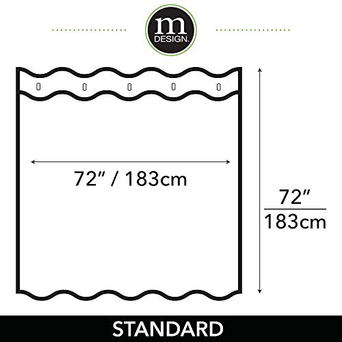 mDesign Cortina de ducha de lujo – Cortina de baño suave con diseño de barquillo – Accesorio para ducha de cuidado fácil – blanco