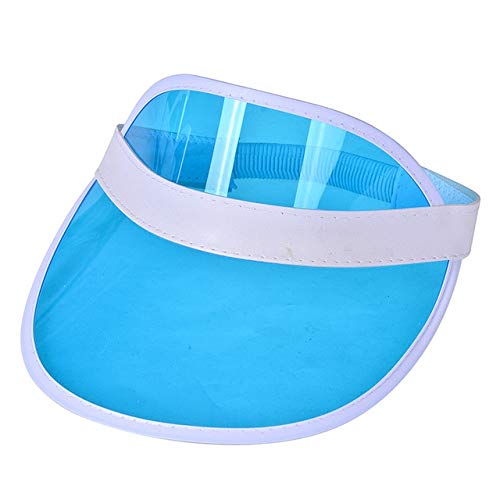 Mdsfede Sol de Verano para Hombres, Color Caramelo, Sombreros de plástico Transparentes y vacíos, Sombreros de Sol, Gorra de béisbol para Bicicleta, Azul