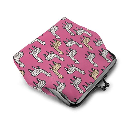 Me Llamo Llama monedero de cuero cambio monedero beso cierre mini cosméticos maquillaje bolsas para mujeres y niñas