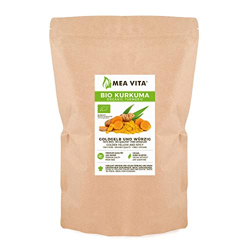 Meavita Cúrcuma Orgánica, Molida, 1 Paquete (1X 1000 g) Polvo De Raíz De Cúrcuma, 1000 g