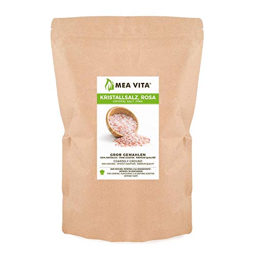Meavita Sal De Cristal, Conocida Como Sal Del Himalaya, Tamaño De Grano Grueso 2 - 5 Mm 1000 g