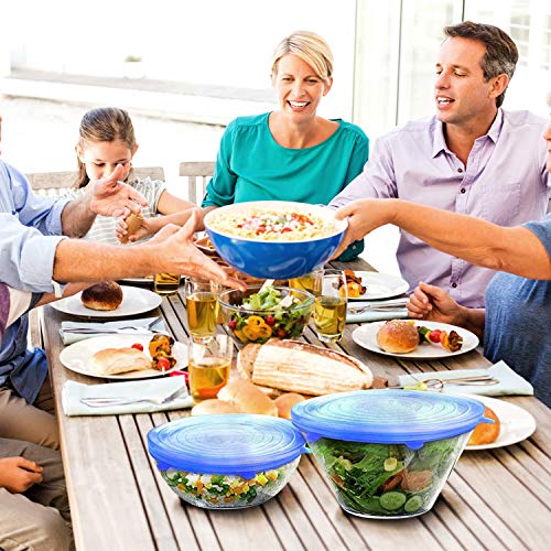 MECKILY Paquete de 12 Tapas de Silicona, Tapa de Silicona Estirable Tapa de Estiramiento Tapa de Silicona de Tapa Estirable en Diferentes tamaños Durable Reutilizable y Dos Tapas de Vino Tinto