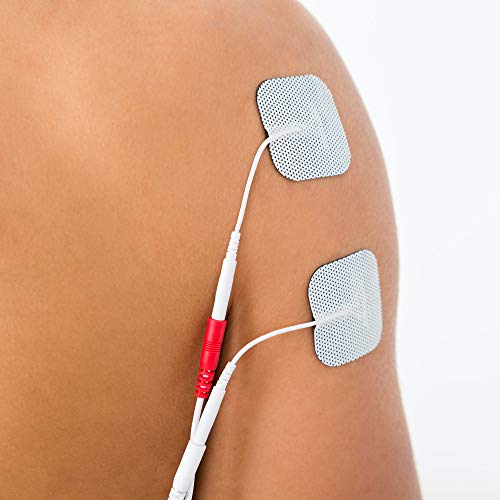 Med-Fit Almohadillas de electrodos autoadhesivos TENS / EMS. 12 tens electroestimulador parches de electrodos hipoalergénicos de larguísima duración de la más alta calidad. 5cm x 5cm, compatibles con prácticamente todos los modelos de estimuladores TENS y