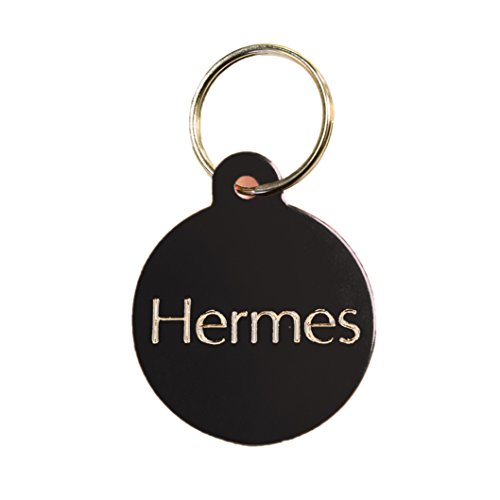 Medalla tallada para perro mediano/grande, forma redonda, personalizable(3,8 cm x 3,2 cm)