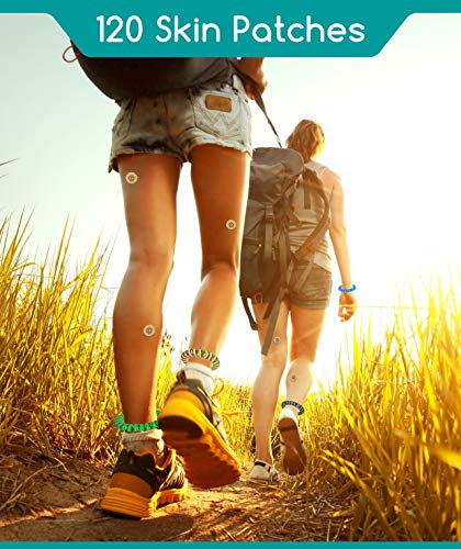 Medi Grade Pulseras de Goma Repelentes de Mosquitos [10uds] Parches Repelentes de Insectos [120uds] Primeras Pulseras Anti Mosquitos de Triple Espiral – De Plantas Naturales Sin DEET