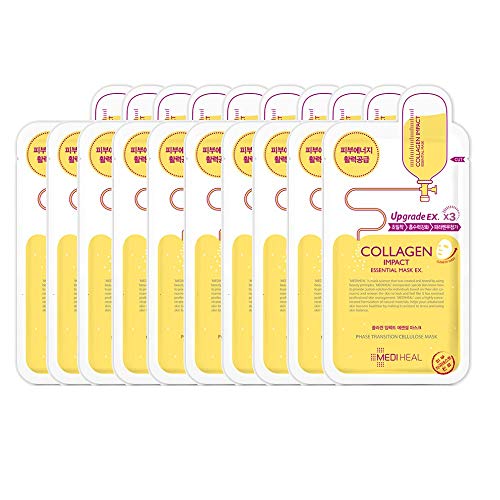 Mediheal Colágeno Impacto Esencial Máscara 10 Hojas Coreano Cuidado De Piel Cosméticos