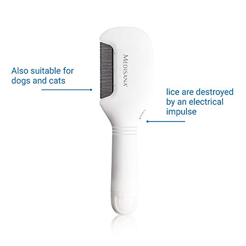 Medisana LC 870 peine eléctrico para piojos con iluminación LED, peine contra piojos y liendres, peine para liendres, adecuado para perros y gatos