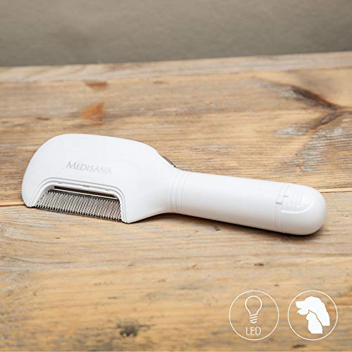 Medisana LC 870 peine eléctrico para piojos con iluminación LED, peine contra piojos y liendres, peine para liendres, adecuado para perros y gatos