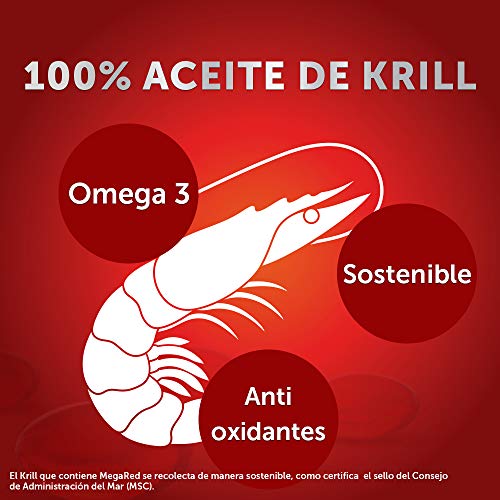 Megared Omega 3 - Aceite de Krill Complemento Alimenticio sin Regusto a Pescado 30+ 10 cápsulas gratis