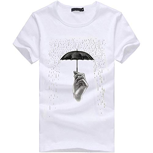 MEIbax Camisetas para Hombre de Color sólido Manga Larga de algodón con Cuello Redondo de impresión Estampado Sueltos Originales Deportivo Jogging Sudadera Cómodo Moda Causal Blusa Tops T Shirt