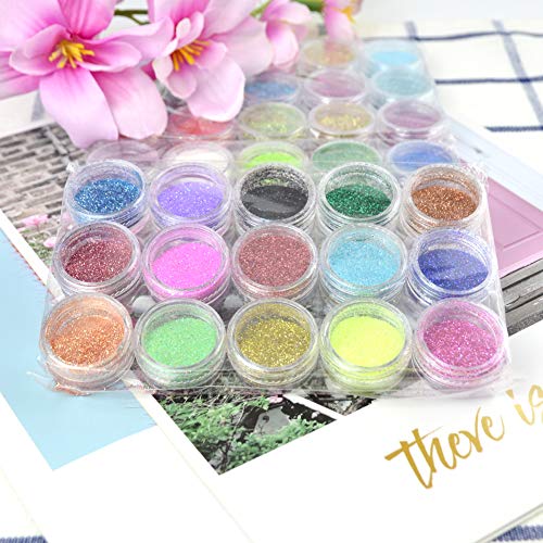 MEILINDS Polvo Acrilico para Uñas uñas arte polvo purpurina polvo Decoración para uñas 45 Cajas