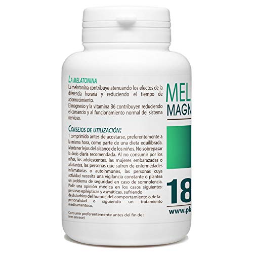 Melatonina 1mg - Magnesio y Vitamina B6-180 comprimidos