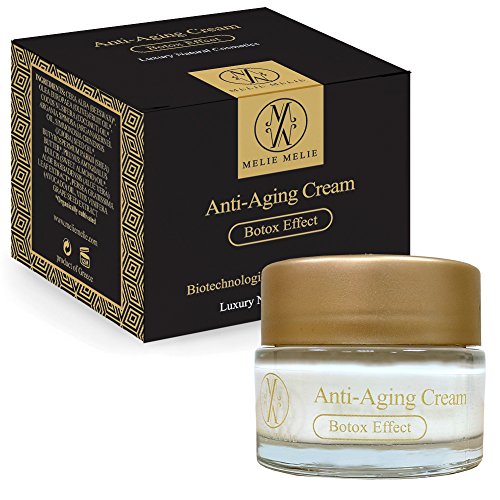 MelieMelie - Crema antienvejecimiento efecto botox, 50 ml, crema hidratante facial, crema reafirmante para cara y cuello con ingredientes activos biotecnológicos