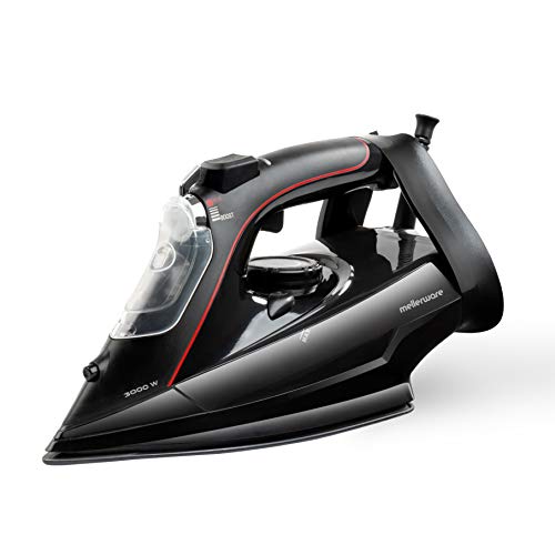 Mellerware ProSteam 3000 Plancha de Vapor, máxima Potencia, Calentamiento rápido, Suela de cerámica, función autolimpieza