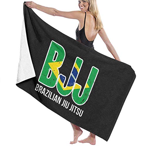 Memory-Shop BJJ Brazilian Jiu Jitsu Hombres y Mujeres Funny Home Life Toalla de baño Microfibra Poliéster Absorbente Toalla Ajuste Baño Playa Niños Niño