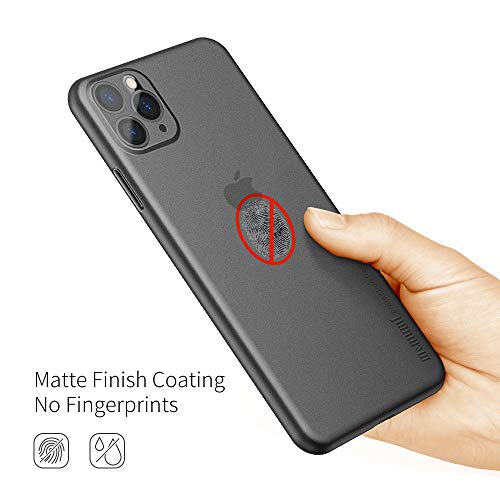 memumi Funda para iPhone 11 Pro Case [0.3mm] Compatible con iPhone 11 Pro 2019 Funda Thin Fit con Caja Ultra Delgada Carcasa Case Anti-Rasguño y Sin Huella Digital (Negro Mate Translúcido)