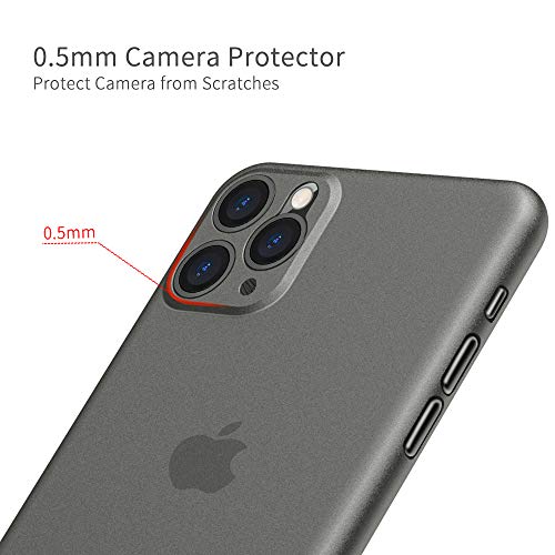 memumi Funda para iPhone 11 Pro Case [0.3mm] Compatible con iPhone 11 Pro 2019 Funda Thin Fit con Caja Ultra Delgada Carcasa Case Anti-Rasguño y Sin Huella Digital (Negro Mate Translúcido)