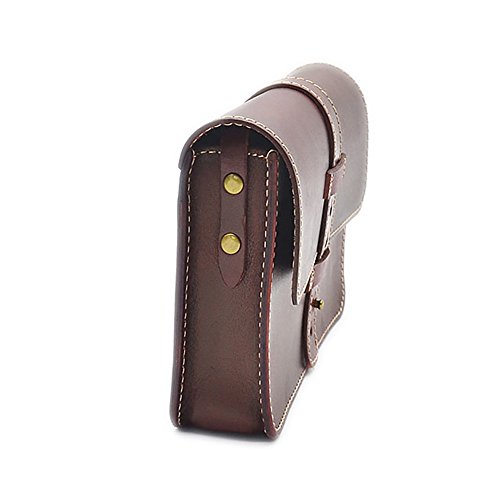 Mena UK Literatura y Arte Retro Cuero curtido de Vegetales Bolsa de Mensajero japonés Mini Bolsa de Hombro (Color : Vino Tinto, Tamaño : 19cm*16cm*5cm)