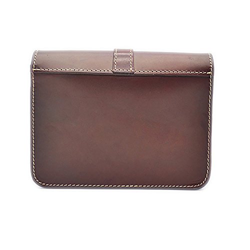 Mena UK Literatura y Arte Retro Cuero curtido de Vegetales Bolsa de Mensajero japonés Mini Bolsa de Hombro (Color : Vino Tinto, Tamaño : 19cm*16cm*5cm)