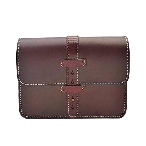 Mena UK Literatura y Arte Retro Cuero curtido de Vegetales Bolsa de Mensajero japonés Mini Bolsa de Hombro (Color : Vino Tinto, Tamaño : 19cm*16cm*5cm)