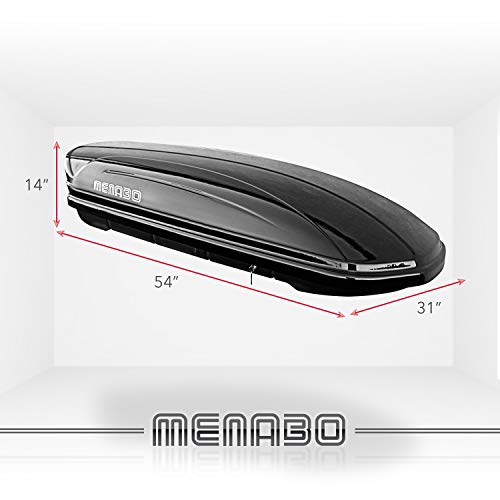 MENABO Cofre Universal para Techo Dachbox Mania 320, Color Negro Brillante