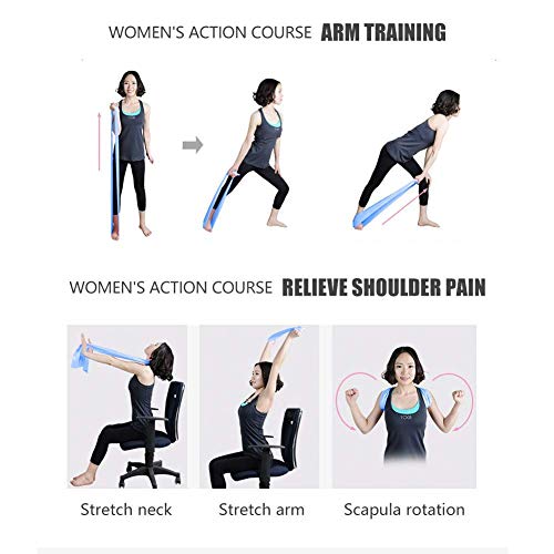 MENGZF12 Banda Elástica Fitness,Largo Yoga Cintas Elásticas Látex Natural para Fitness, Estiramiento, flexibilidad, pilate, Ballet, Gimnasia y rehabilitación, Multifuncional Bandas de Resistencia