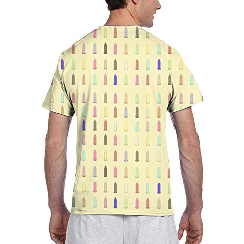 Men's - Camiseta de Manga Corta con Estampado de condones Coloridos de Hip Hop para Hombres, Mujeres