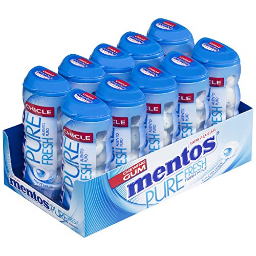 Mentos Chicle Menta, Sin Azúcar - 10 unidades de 30 gr. (Total 300 gr.)