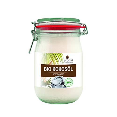 Meracus - Aceite de coco orgánico, sabor neutro (desodorizado) en vaso de plancha, 1 unidad (1 x 1 l)