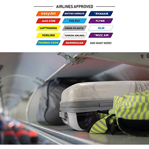 MERCURY TEXTIL-Equipaje de Mano (55cm Super Ligera con 4 Ruedas,con película Protectora Que se Quita,Material Policarbonato) (Multicolor)