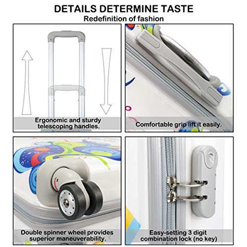 MERCURY TEXTIL-Equipaje de Mano (55cm Super Ligera con 4 Ruedas,con película Protectora Que se Quita,Material Policarbonato) (Multicolor)