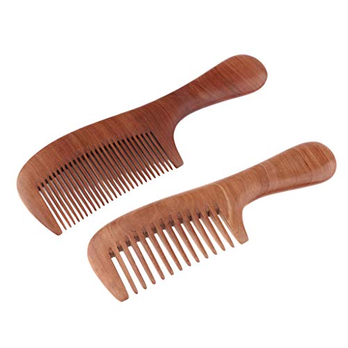 MERIGLARE Home & Travel, Peine De Madera De Primera Calidad Peine De Madera Natural para Barba De Pelo Rizado - Diente Fino