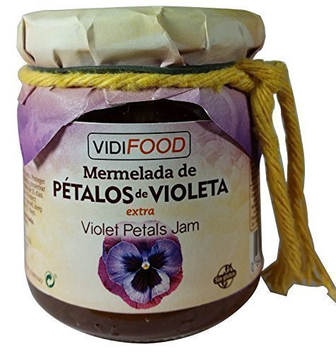 Mermelada Extra Artesanal de Pétalos de Violeta - 210 g - Procedente de España - Casera, de Alta Calidad & 100% Natural - Amplia Variedad de Deliciosos Sabores
