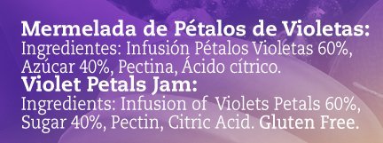 Mermelada Extra Artesanal de Pétalos de Violeta - 210 g - Procedente de España - Casera, de Alta Calidad & 100% Natural - Amplia Variedad de Deliciosos Sabores