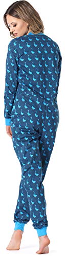 Merry Style Pijama Entero Una Pieza Ropa de Cama Mujer MS10-175 (Azul Ganso, L)
