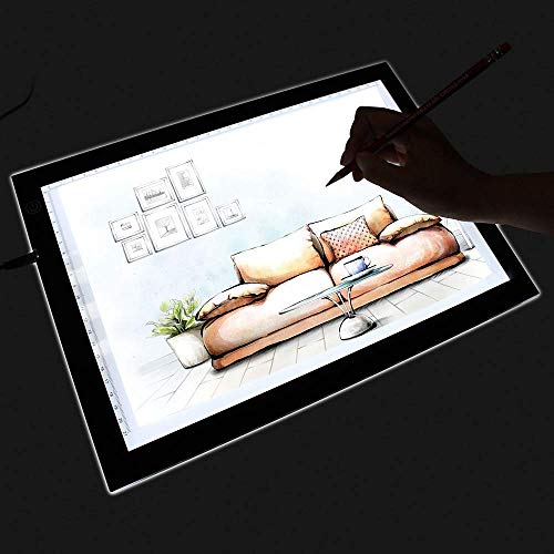 Mesa de Luz de Dibujo, LED A4 Tableta de Luz, Tablero de Trazado Brillo Ajustable, Light Pad para Artistas, Animación, Bocetos, Diseño, X-Ray
