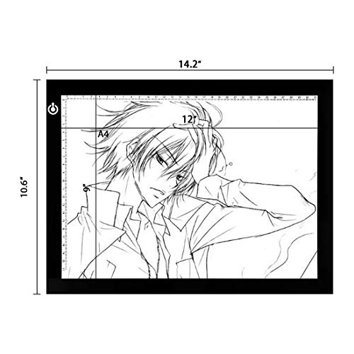 Mesa de Luz de Dibujo, LED A4 Tableta de Luz, Tablero de Trazado Brillo Ajustable, Light Pad para Artistas, Animación, Bocetos, Diseño, X-Ray