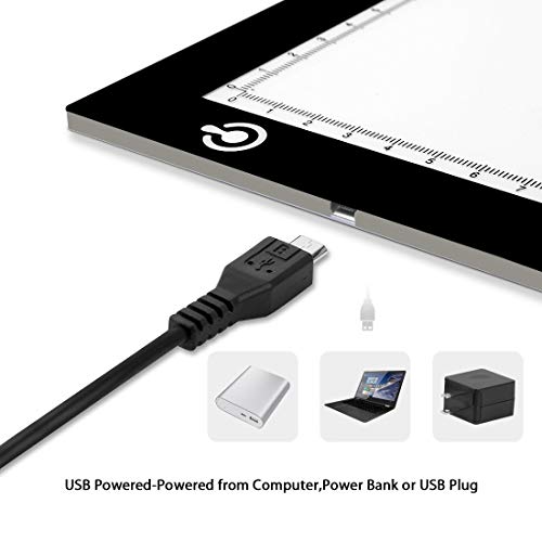 Mesa de Luz de Dibujo, LED A4 Tableta de Luz, Tablero de Trazado Brillo Ajustable, Light Pad para Artistas, Animación, Bocetos, Diseño, X-Ray